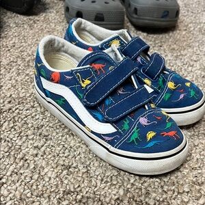 Vans Kids Blue Dinosaur Print Sneakers